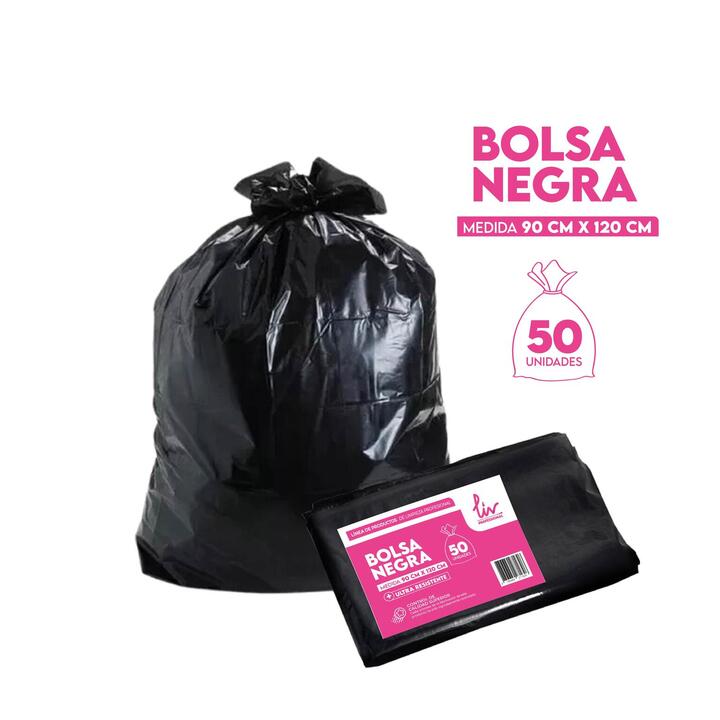 BOLSA RESIDUOS LIV NEGRA  - 90x120 CM 50 MIC / 50 U.