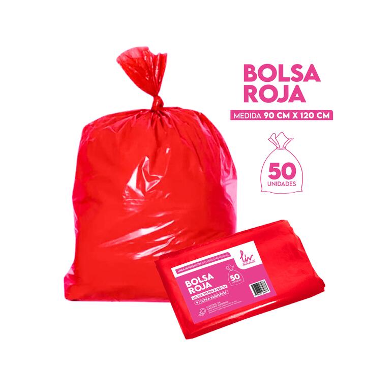BOLSA RESIDUOS LIV ROJA - 90x120 CM / 50 U.