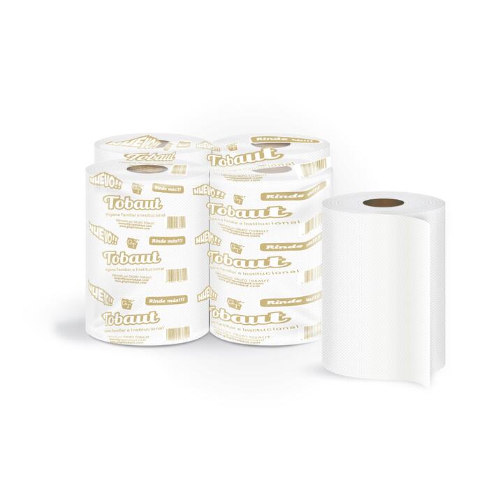 TOALLA EN ROLLOS TOBAUT X 4 UNIDADES - EXTRA BLANCO