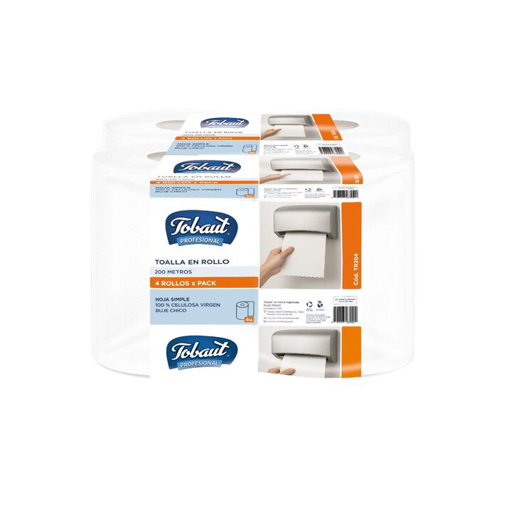 TOALLA EN ROLLOS  TOBAUT 200 M - 4 U - PREMIUM 